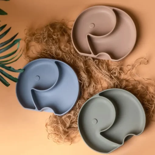 Assiette Éléphant YUMMY en Silicone avec Ventouse