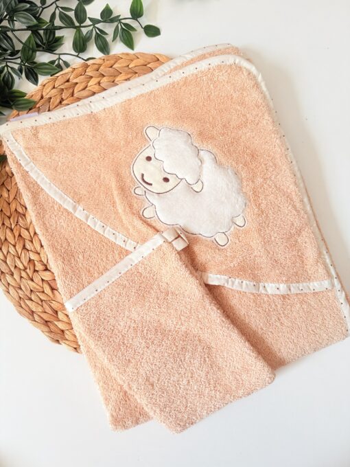 serviette de Bain cape avec gant Motif Mouton – Bebekevi