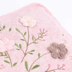 Cape de Bain Bébé avec Gant – Motif Fleurs en Relief