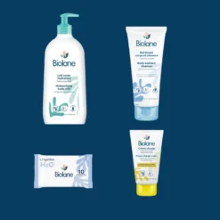 Biolane valisette bébé gel lavant lait corps crème change lingettes H2O avec valisette offerte