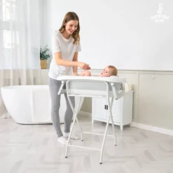 Baignoire Bébé 7 en 1 avec Support Pliable et Thermomètre Intégré