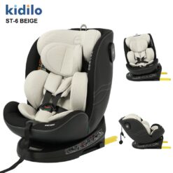 Siège auto rotatif 360 Isofix Kidilo ST-6 i-Size R129 beige noir gris 0 à 36 kg Allobebe Maroc beige