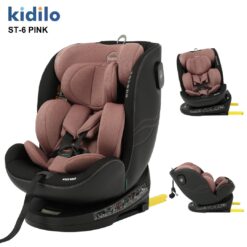 Siège auto rotatif 360 Isofix Kidilo ST-6 i-Size R129 beige noir gris 0 à 36 kg Allobebe Maroc rose