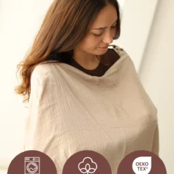 cache allaitement beige