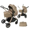 Kidilo Poussette Réversible 2 en 1 avec Nacelle et Sac – Dès la naissance beige