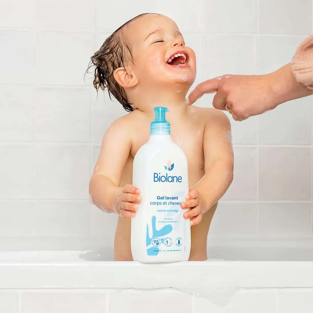 Flacon pompe gel lavant Biolane 750ml – 97% naturel, sans savon, ne pique pas les yeux