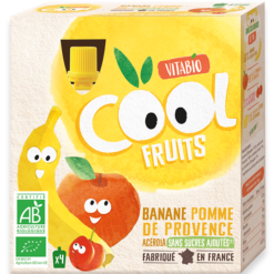 Vitabio – Gourdes compote Fruits Banane Pomme de Provence (4 × 90 g)
