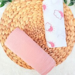 Lot de 2 Langes en Mousseline de Coton Triple Couche