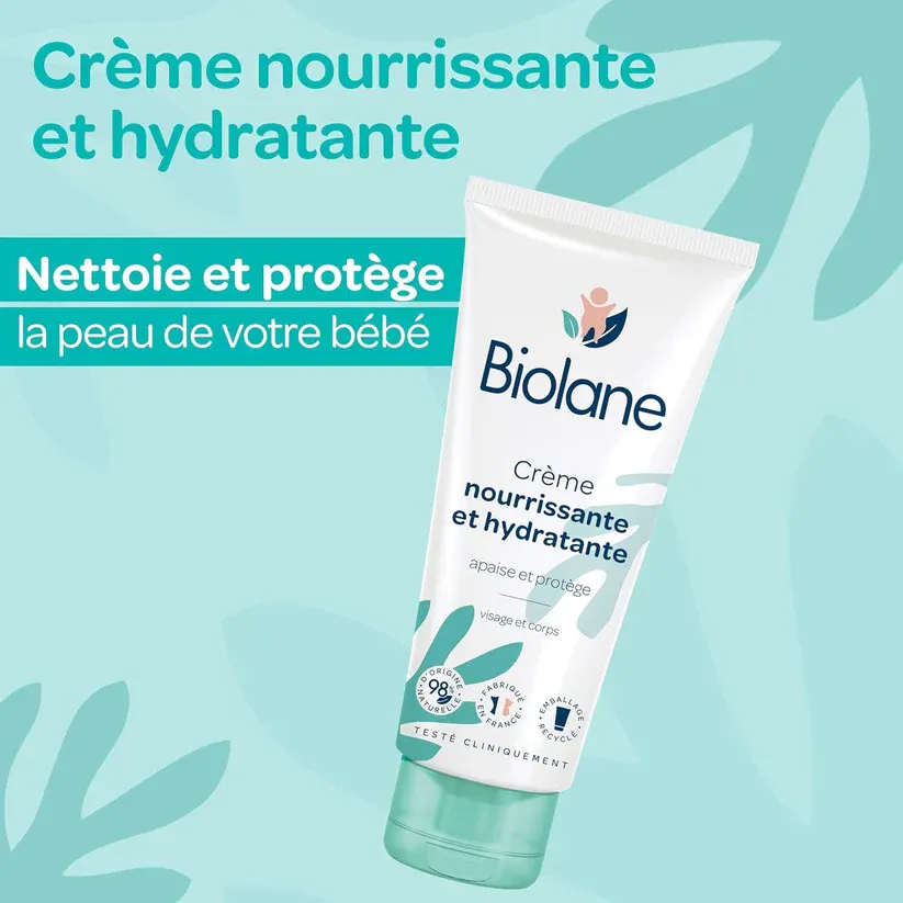 Crème Biolane apaise protège et répare la peau sensible de bébé