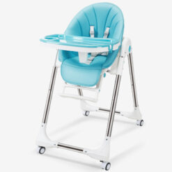 chaise haute bleu bebe