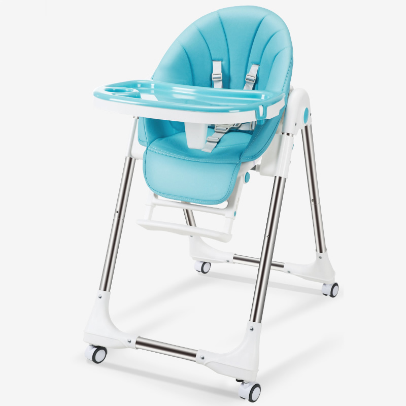 chaise haute bleu bebe