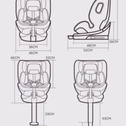 dimension Siège Auto Rotatif Isofix I-Size Topline – Miber