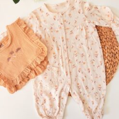 Grenouillère soft+ Bavoir Détachable - Coton Doux & Respirant