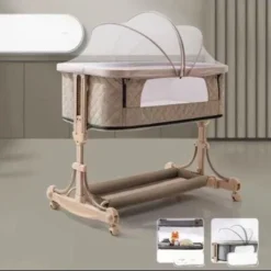 Kidilo Lit Cododo 3 en 1 Bébé avec Moustiquaire beige