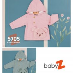 Manteau bébé à capuche ourson rose