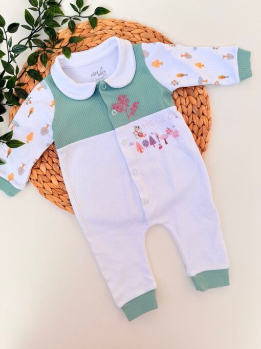 Grenouillère en coton rayé pour bébé
