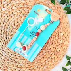 Attache-Sucette en Bois Naturel - Hygiénique, Sans BPA et Design Ludique