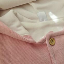 Manteau bébé à capuche ourson rose