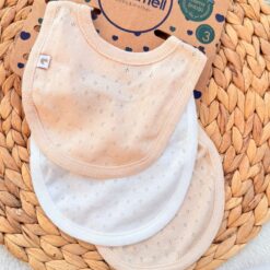 Lot de 3 Bavoirs en Coton Biorganic 100% Pur - Caramell