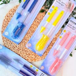 Brosse silicone 3-en-1 : Nettoyage Complet et Innovant Biberons et Accessoires