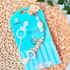 Attache-Sucette en Bois Naturel - Hygiénique, Sans BPA et Design Ludique