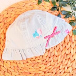 Chapeau Bébé Fille - Protection Anti-UV 100% Coton (0-18 mois