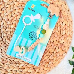 Attache-Sucette en Bois Naturel - Hygiénique, Sans BPA et Design Ludique