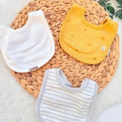 Lot de 3 Bavoirs en Coton Biorganic100% Pur - Caramell