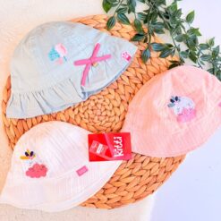 Chapeau Bébé Fille - Protection Anti-UV 100% Coton (0-18 mois