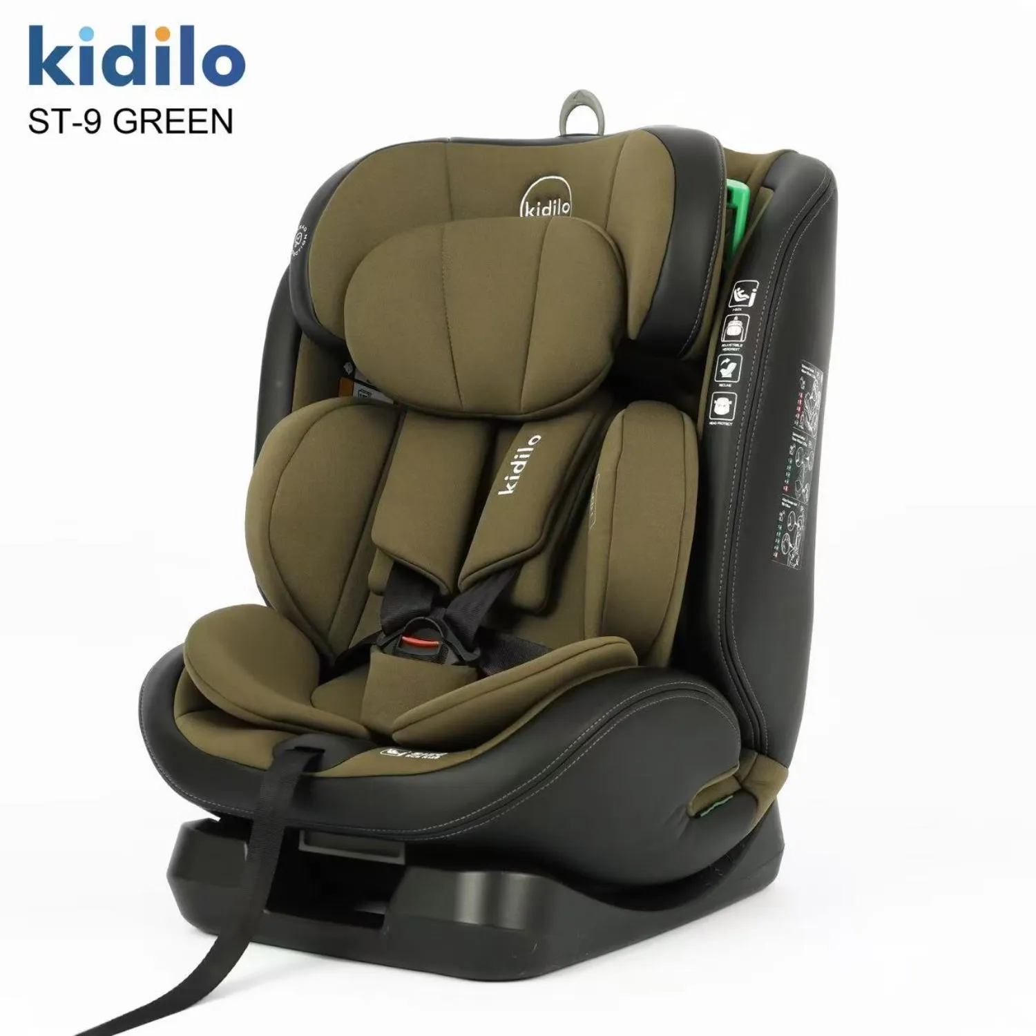 Kidilo ST-9 Siège Auto Évolutif i-Size Toutes Étapes – Naissance à 12 ans vert