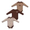 Trio de Bodies Bébé Garçon Champignon – Coton Pur
