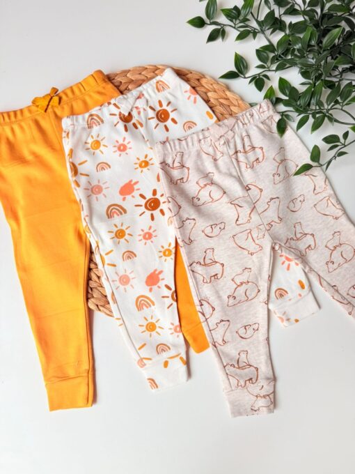 Pack 3 Pantalons Bébé : Coton Pur, Ultra-Doux & Jolis Designs