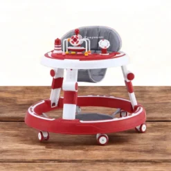 3 en 1Trotteur Bébé, Trotteur Marche Bébé Pliable, Réglable en Hauteur, Anti-renversemen avec Roues Silencieuses à 360°,Plateau Repas et Plateau