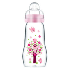 MAM - 1 Biberon en Verre 0 mois + en Rose- 170ml