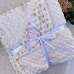 Couverture Pompons Étoiles et Grande Douceur110x140 cm - Nafnaf