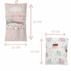 Trousse Organisateur essentiels bébé Eléphants girly - Hamur