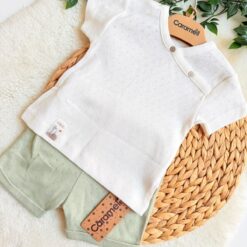 t-shirt Short bébé Coton Organique 0-3mois - Caramell