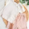 Ensemble Bébé T-shirt Short en Coton Organique - Caramell