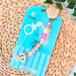 Attache-Sucette en Bois Naturel - Hygiénique, Sans BPA et Design Ludique