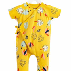 Grenouillère croisée jaune unisexe Animaux 1 pcs - wowo