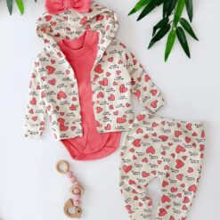 Jogging Bébé fille 3 pièces capuche