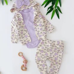 Jogging Bébé fille 3 pièces capuche