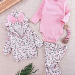 Jogging Bébé fille 3 pièces capuche