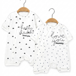 Barboteuse Bébé coton Love You – Confort Absolu