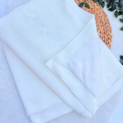 Couverture tricot à Torsades Réchauffante doublée polaire