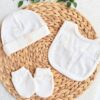 Pack bonnet moufles bavoir princesse – Caramell baby
