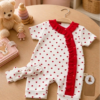 Barboteuse Bébé Fille Cœurs – Douceur et Fraîcheur Estivale