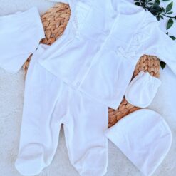 Pack Naissance 5 Pcs Dentelle – Trousseau Élégant en Coton velours