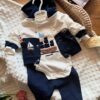 Jogging Hiver Bébé marin 3 Pièces : Coton Doux et Réchauffant