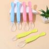 Lot de 2 Cuillères bébé en Silicone Souple 4mois – Anti-Rayures